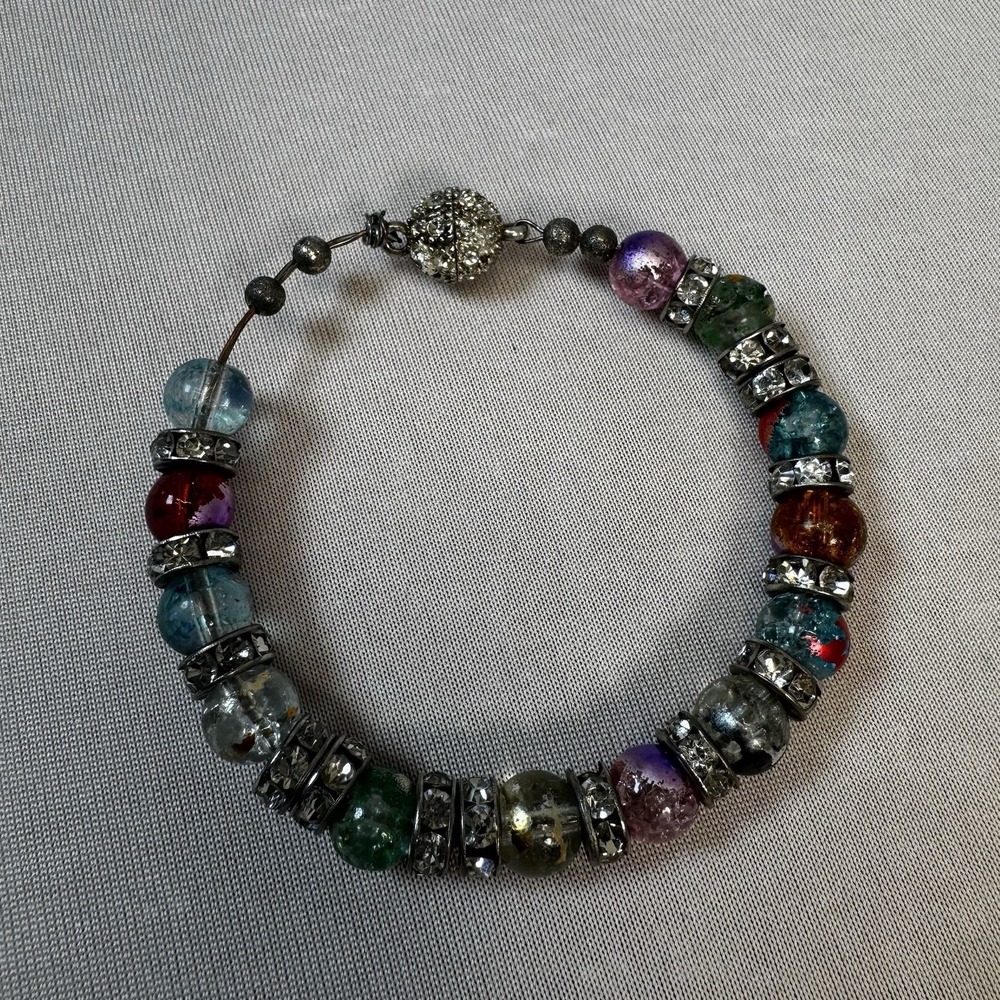 Multi Colored Bead‎ Bracelet Wire With Magnetic Clasp